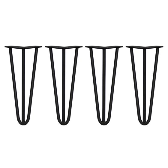 4 x 12" hiusneulanpäät - 3 piikkiä - 12 mm - musta