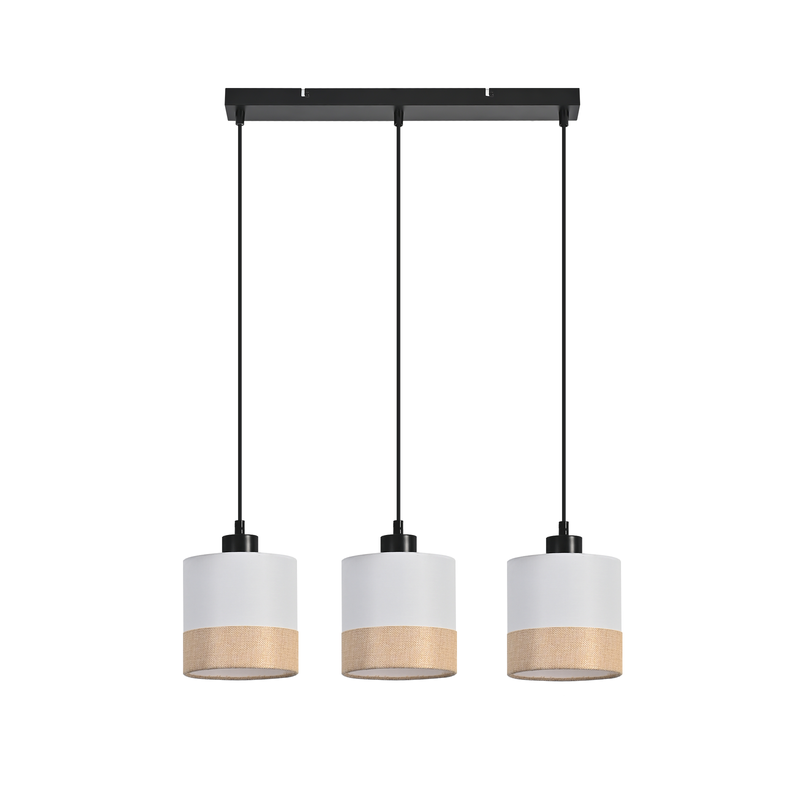 NETTLIFE 3-osainen riippuvalaisin ruokailutilaan, korkeussäädettävä retrovalkoinen (E27) – ilman polttimoita