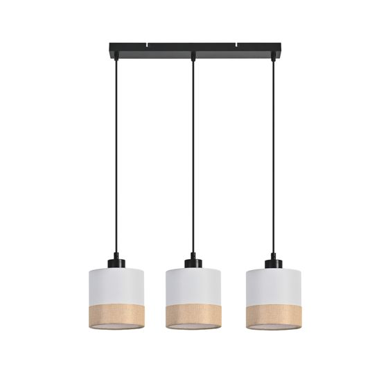 NETTLIFE 3-osainen riippuvalaisin ruokailutilaan, korkeussäädettävä retrovalkoinen (E27) – ilman polttimoita