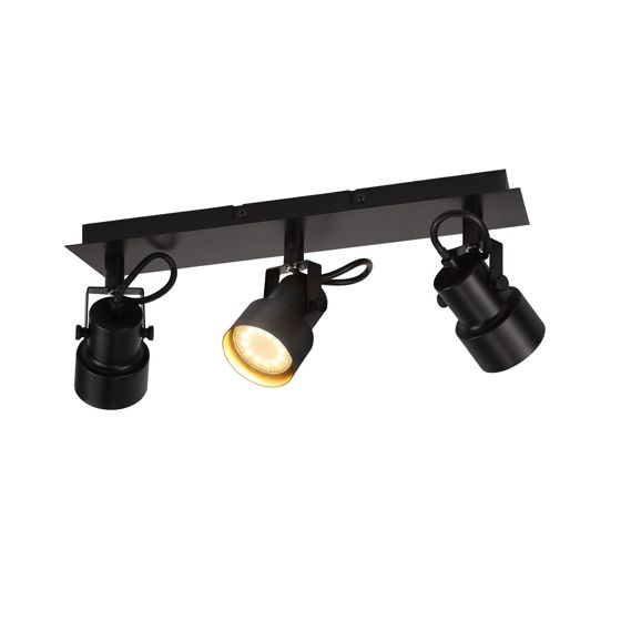 NETTLIFE musta kattospotti vintage - kattovalaisin GU10 keittiön valaisin säädettävällä 3 liekillä vintage 350°