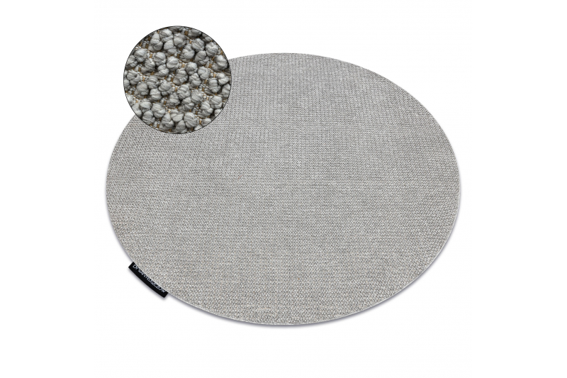 Matto CASABLANCA LOOP ympyrä vaaleanharmaa, silmukka, pehmeä