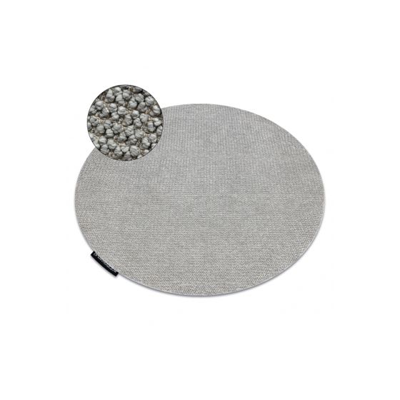 Matto CASABLANCA LOOP ympyrä vaaleanharmaa, silmukka, pehmeä