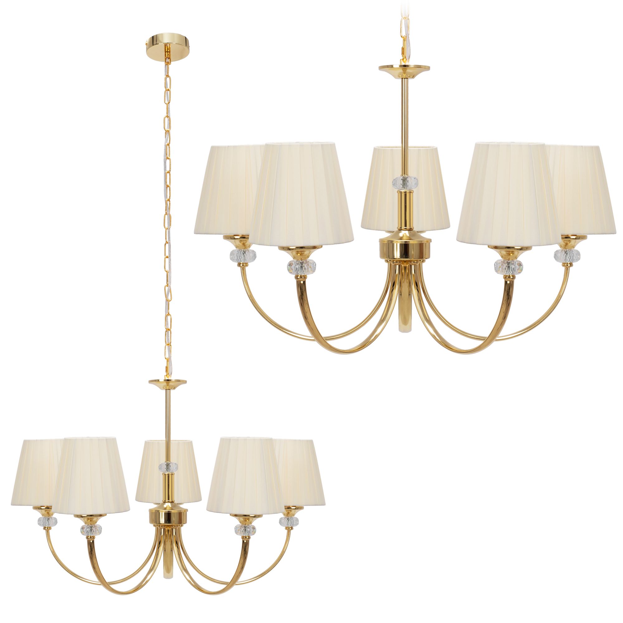 TOOLIGHT riippuva kattovalaisin APP1014-5CP kulta, 15x68x43cm