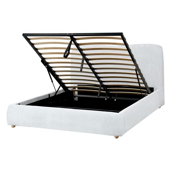 Sänky säilytystilalla kangas BLAGNAC 140 x 200 cm Vaaleanharmaa