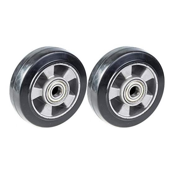 152mm 6" pyörä musta kumi alumiinikeskiöllä 660kg kantavuus, 2 kpl:n sarja