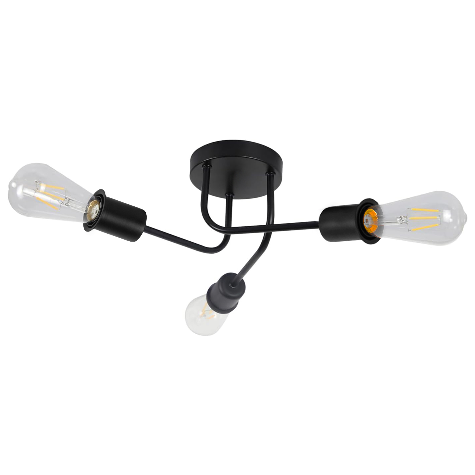 NETTLIFE Kattovalaisin, 3 pistettä, musta, max 25 W, E27, vintage