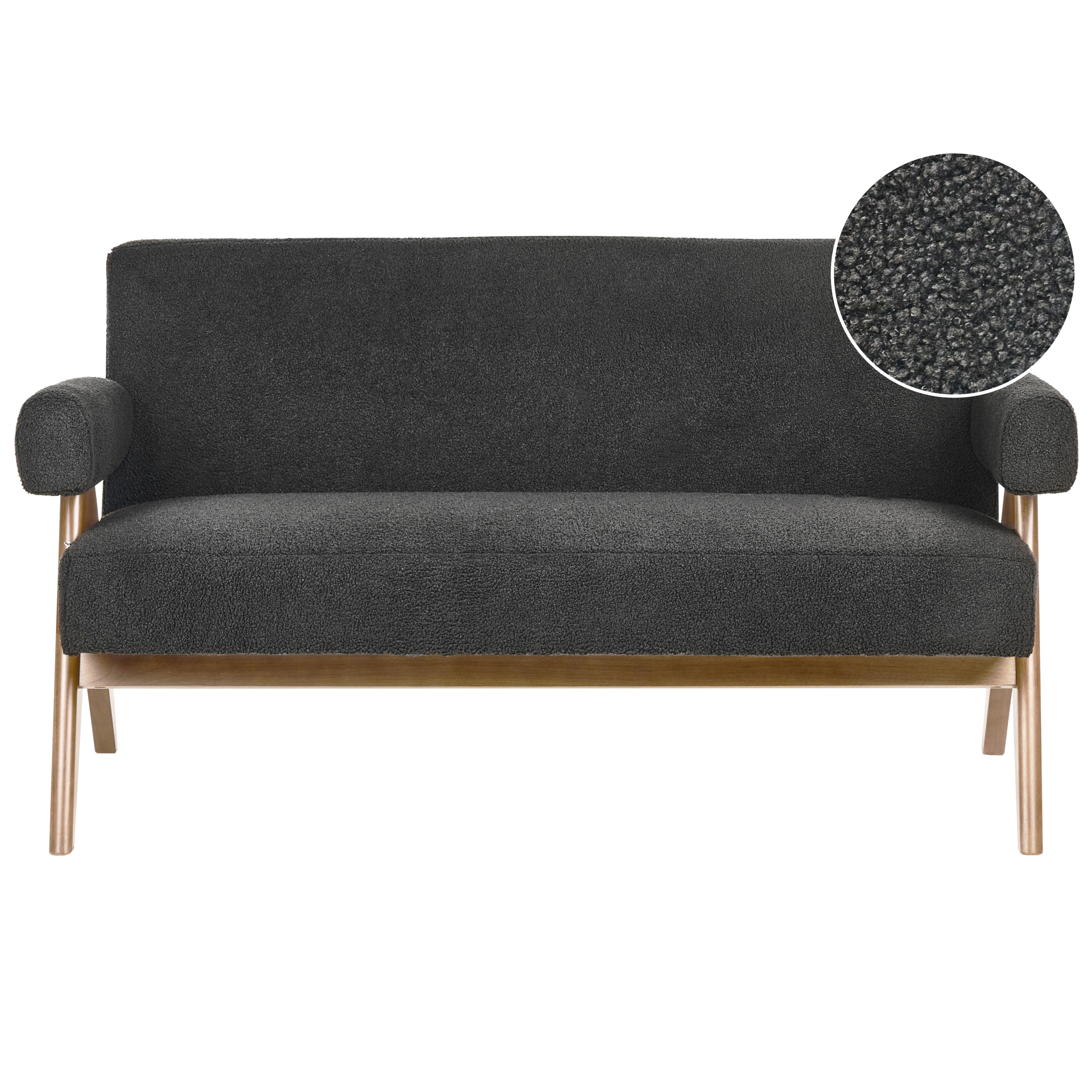 Sohva TAMRE buklee Musta/tummanruskea 2-istuttava