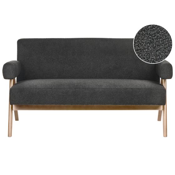 Sohva TAMRE buklee Musta/tummanruskea 2-istuttava