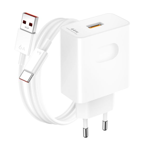 Supercharge 66W verkkolaturi USB-A–USB-C-kaapelilla