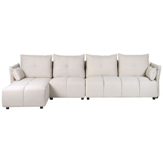 Kulmasohva 4-istuttava TOMRA kangas Beige Oikea