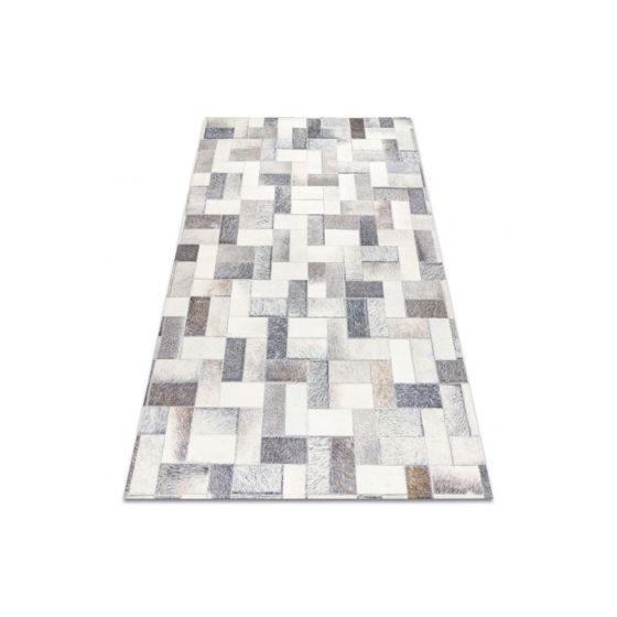 Matto patchwork 21723 harmaa - lehmännahka 120x170 cm