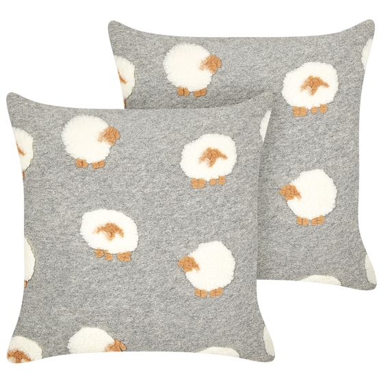 Koristetyynysetti 2 kpl EINADIA 45 x 45 cm Harmaa