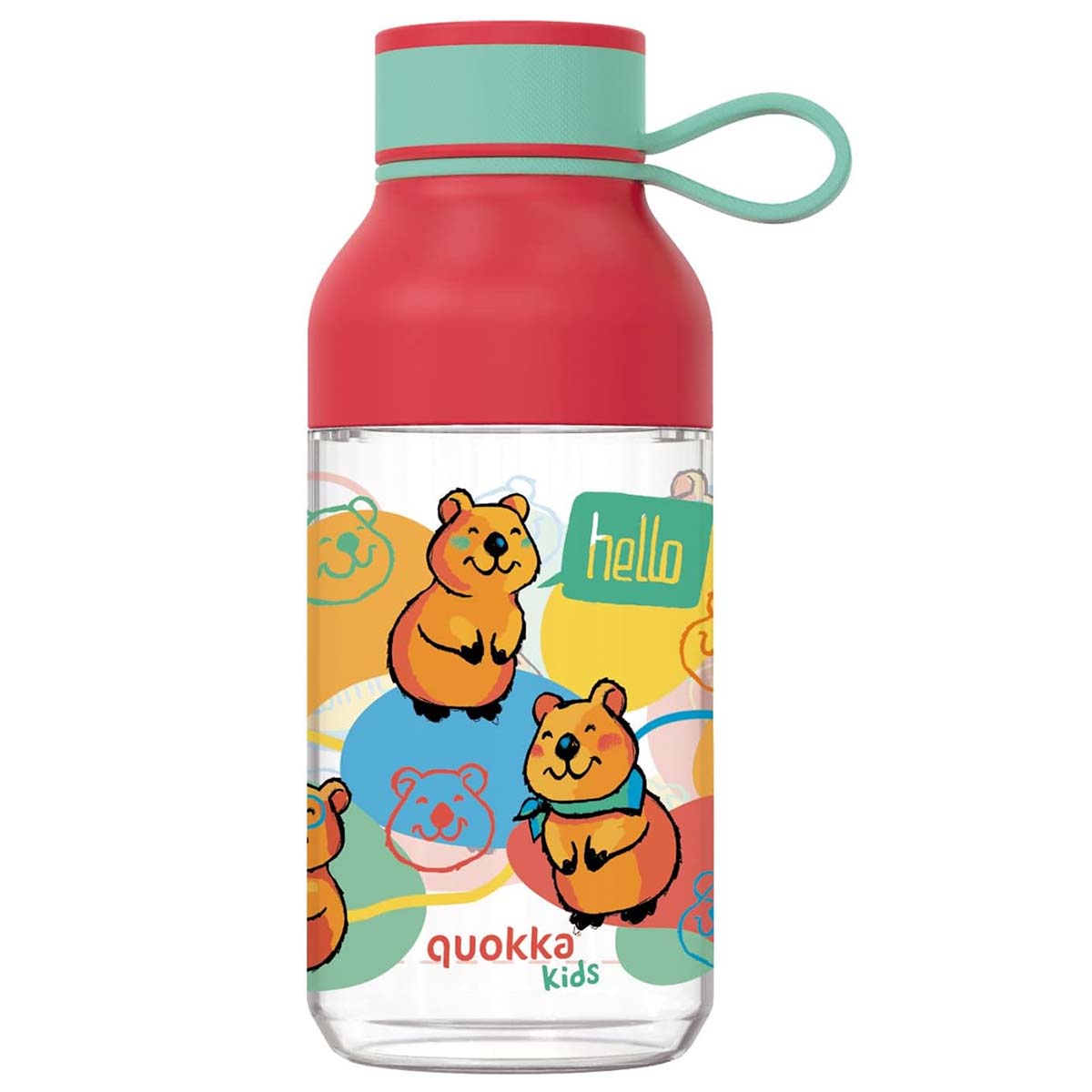 Juomapullo Lapsi 430ml Ice Kids Happy Kuvio Hihna
