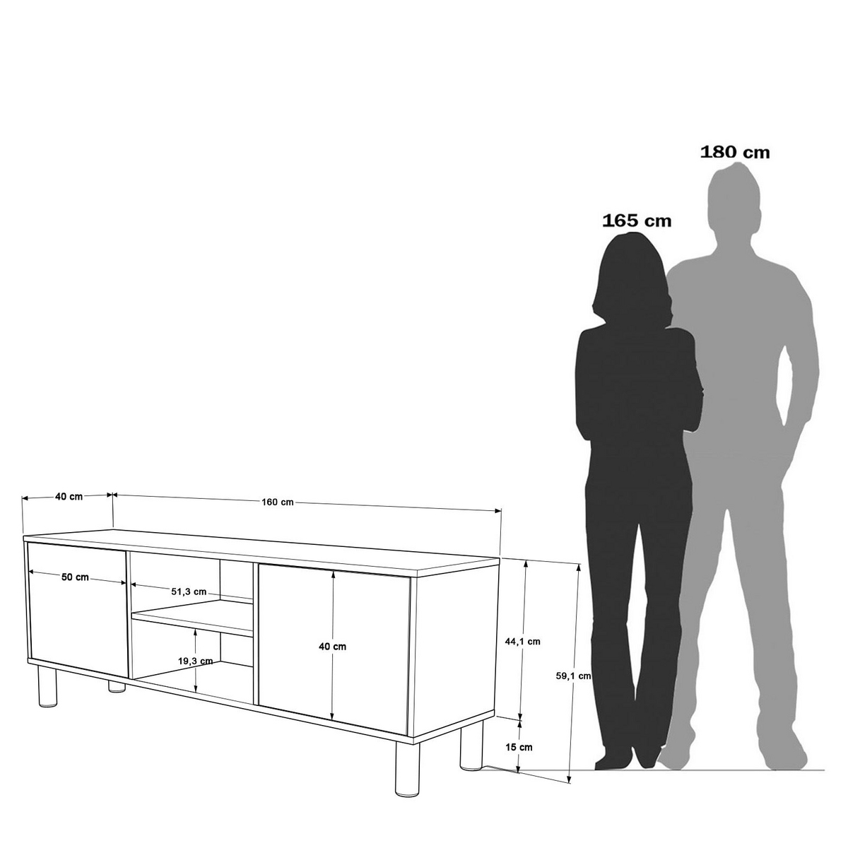 Norda Design TV-taso Horizon 40 x 160 x 59.1 cm