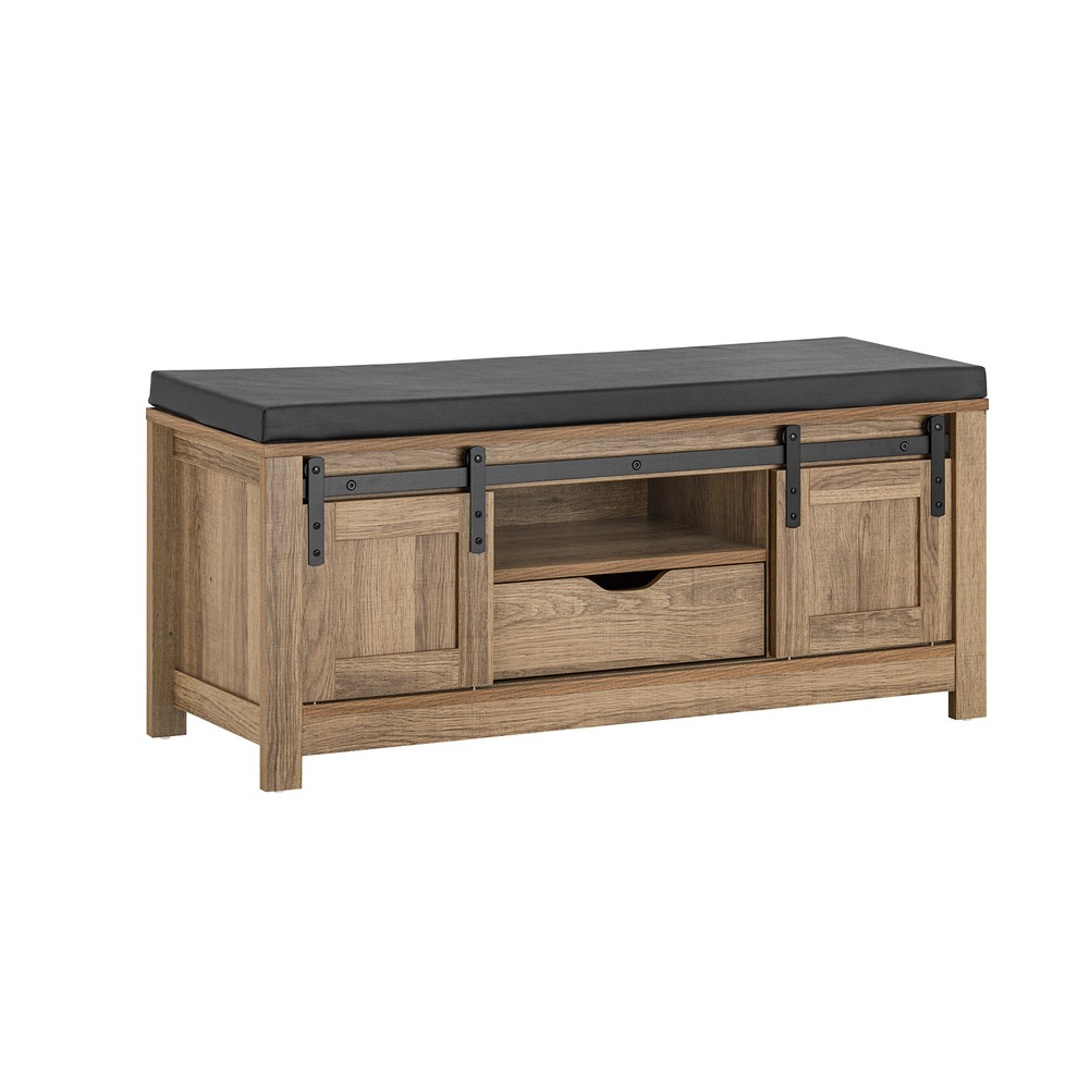 SoBuy Kenkähylly Kenkäkaappi Kenkäpenkki liukuovilla ruskea FSR118-BR