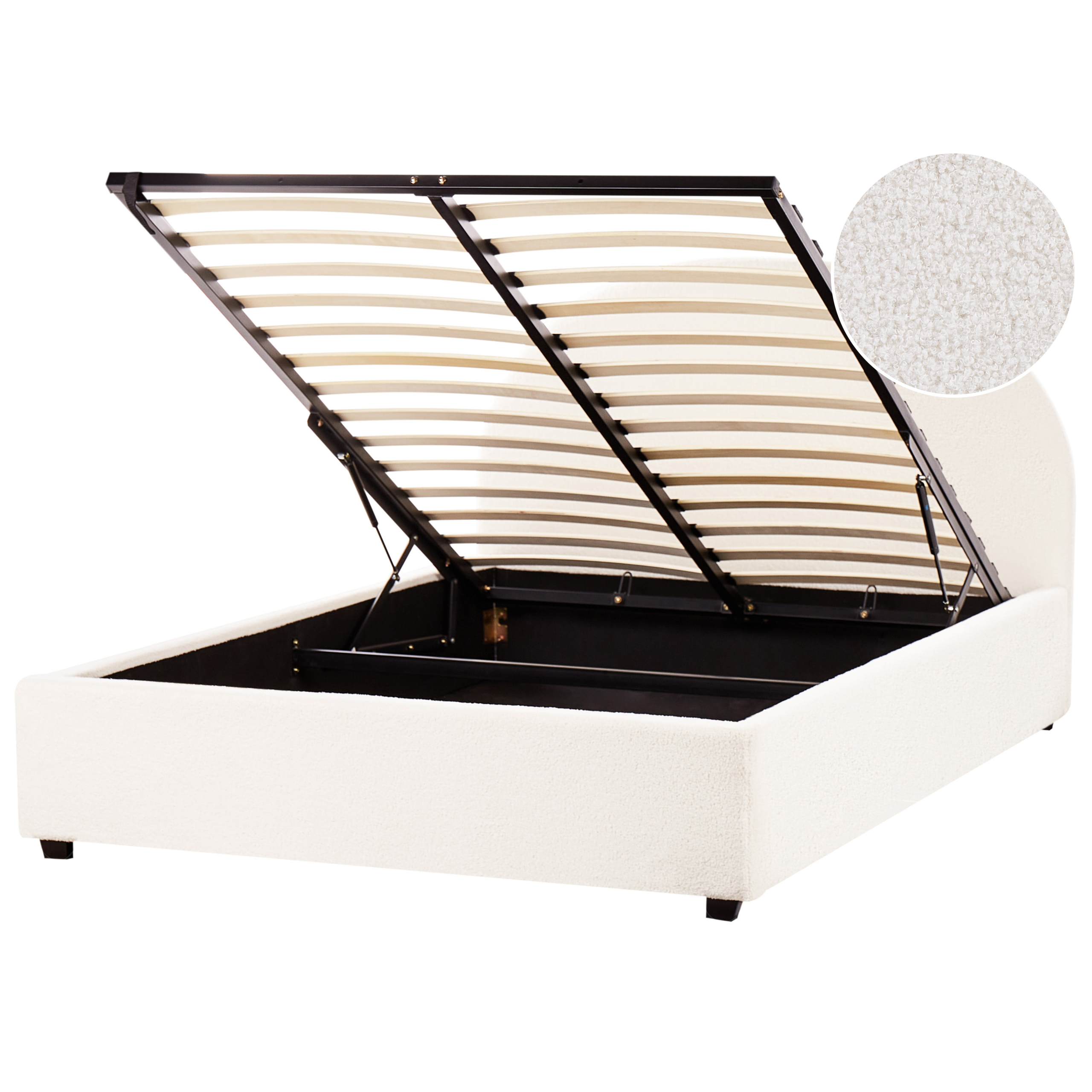 Sänky säilytystilalla buklee VAUCLUSE 140 x 200 cm Luonnonvalkoinen