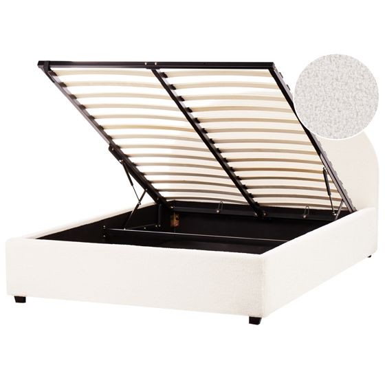 Sänky säilytystilalla buklee VAUCLUSE 140 x 200 cm Luonnonvalkoinen