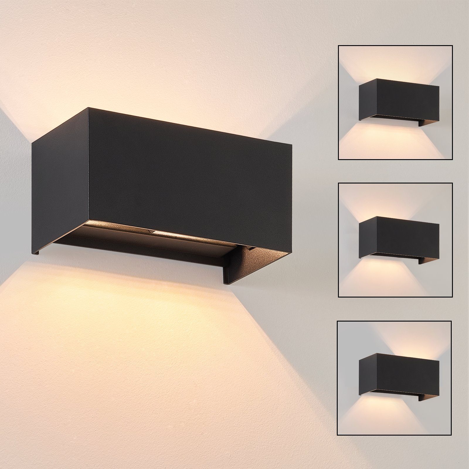 NETTLIFE musta, LED - seinävalaisin, IP65, säädettävä, lämmin Valkoinen Valo, G9 sisä-/ulkokäyttöön, olohuoneen, seinävalaisin