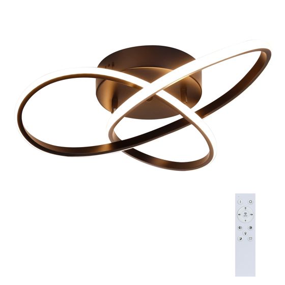 NETTLIFE himmennettävä LED - kattovalaisin, 33W, musta lamppu Kaukosäätimellä moderni, makuuhuonevalaisin 40cm olohuoneeseen Keittiöön Käytävään