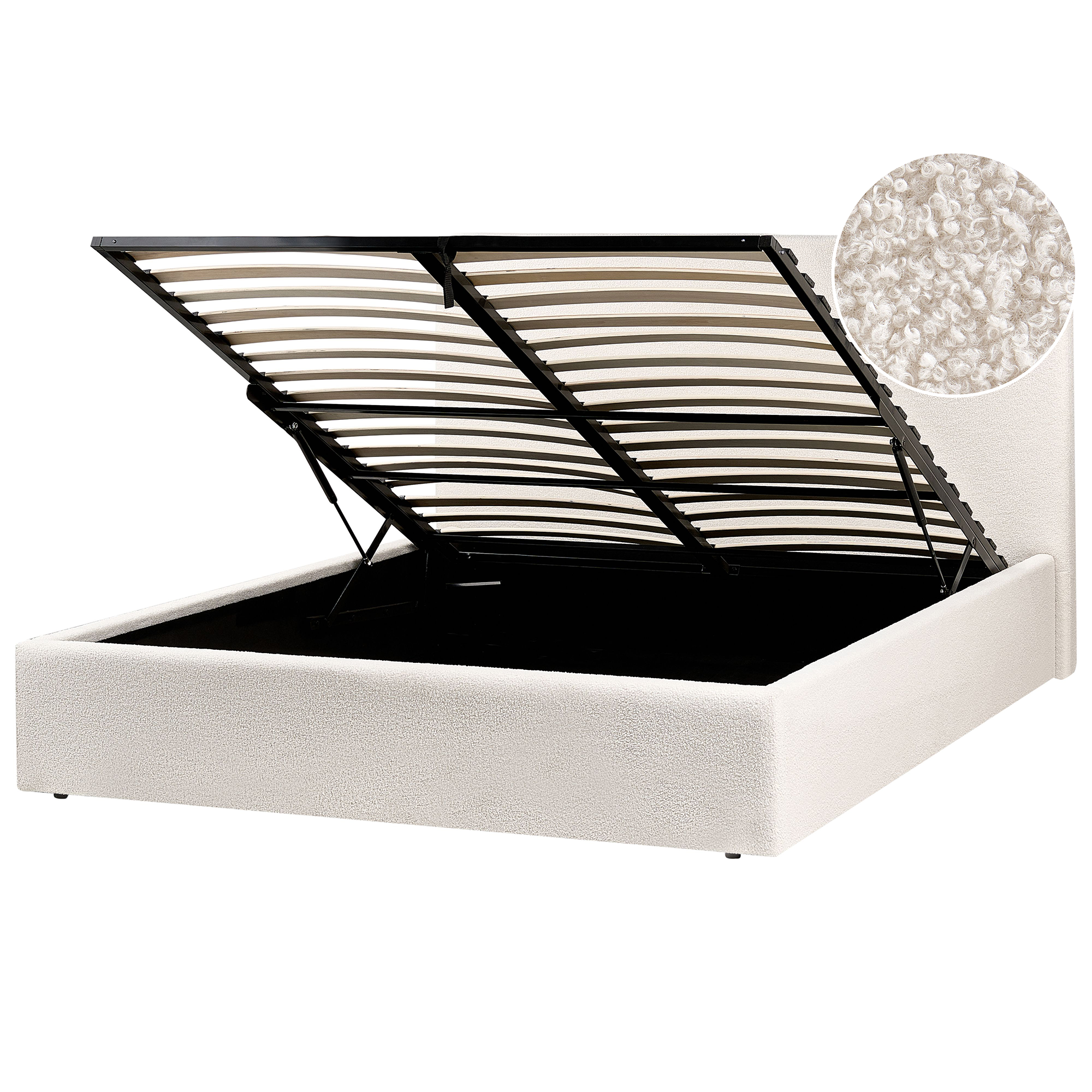 Sänky säilytystilalla buklee BRENON 160 x 200 cm Luonnonvalkoinen