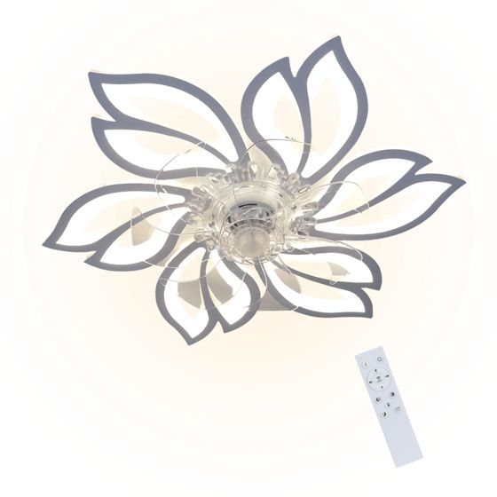 NETTLIFE - kattotuuletin Valolla ja Kaukosäätimellä- himmennettävä, LED - kattovalaisin, ajastintoiminto, luova, muotoilu, 6Valoa