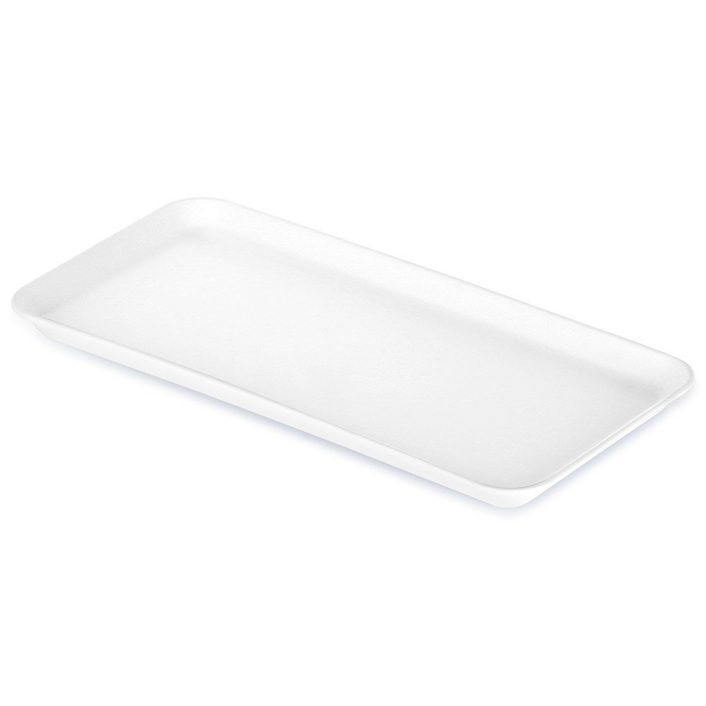 Valkoinen suorakaiteen muotoinen tarjoilualusta 29,5x15 cm