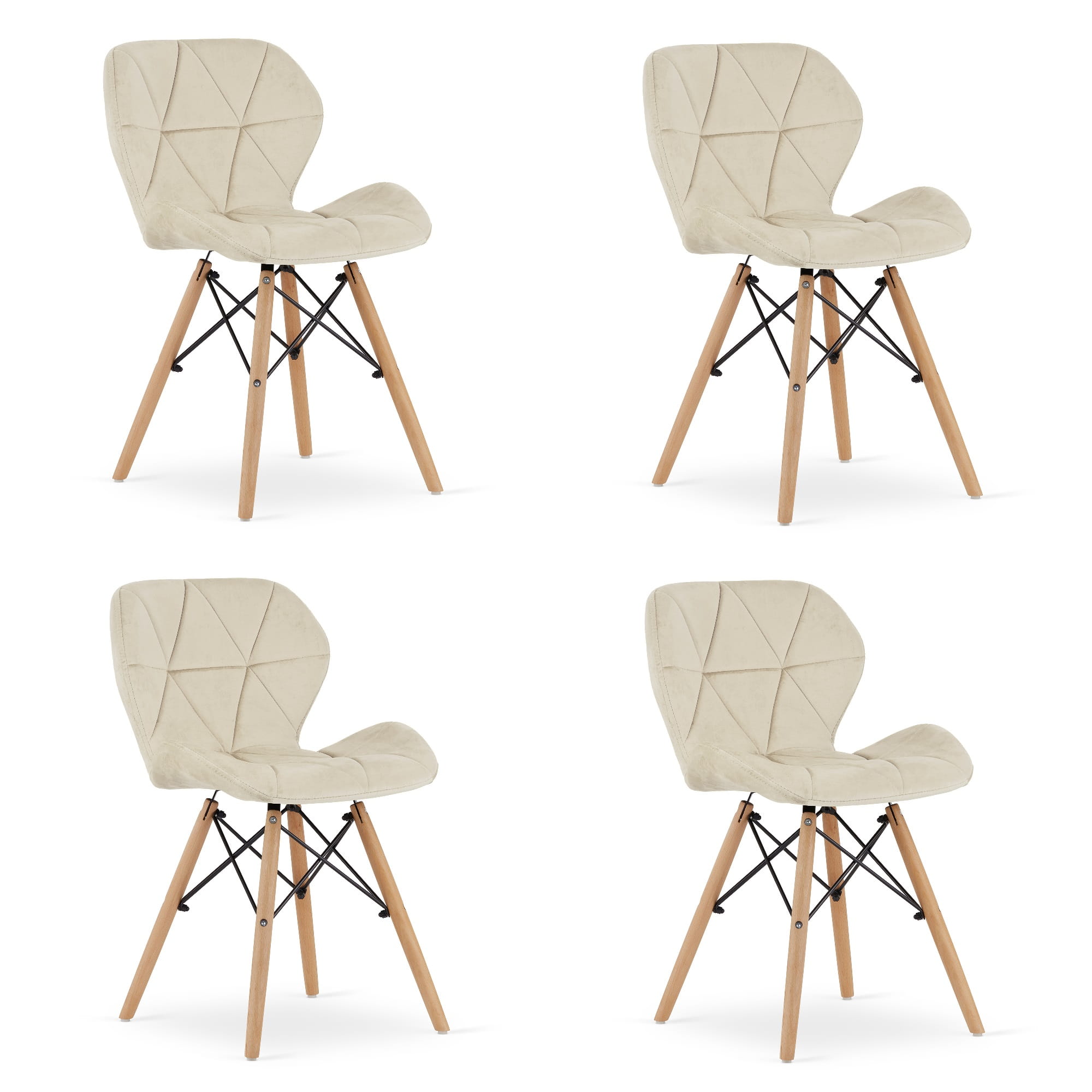 LAGO samettituoli, beige (4 kpl)