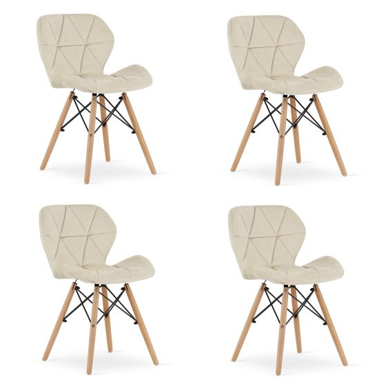 LAGO samettituoli, beige (4 kpl)