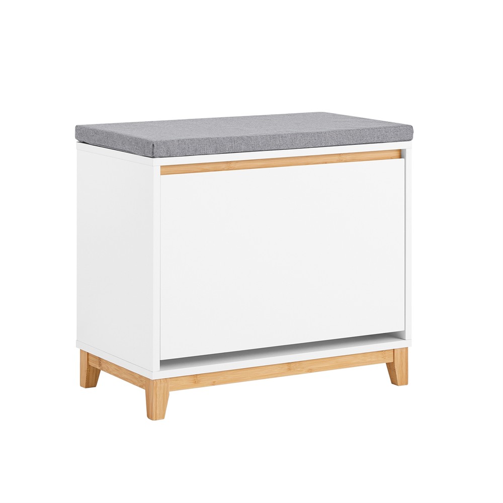 SoBuy Kenkäkaappi penkillä ekologisesta puukuitulevystä valkoinen FSR191-WN