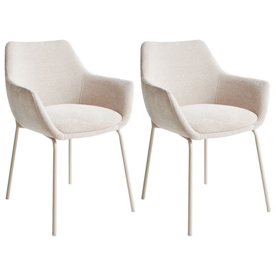 Ruokatuolisetti 2 kpl BOWDON chenille Vaaleanbeige