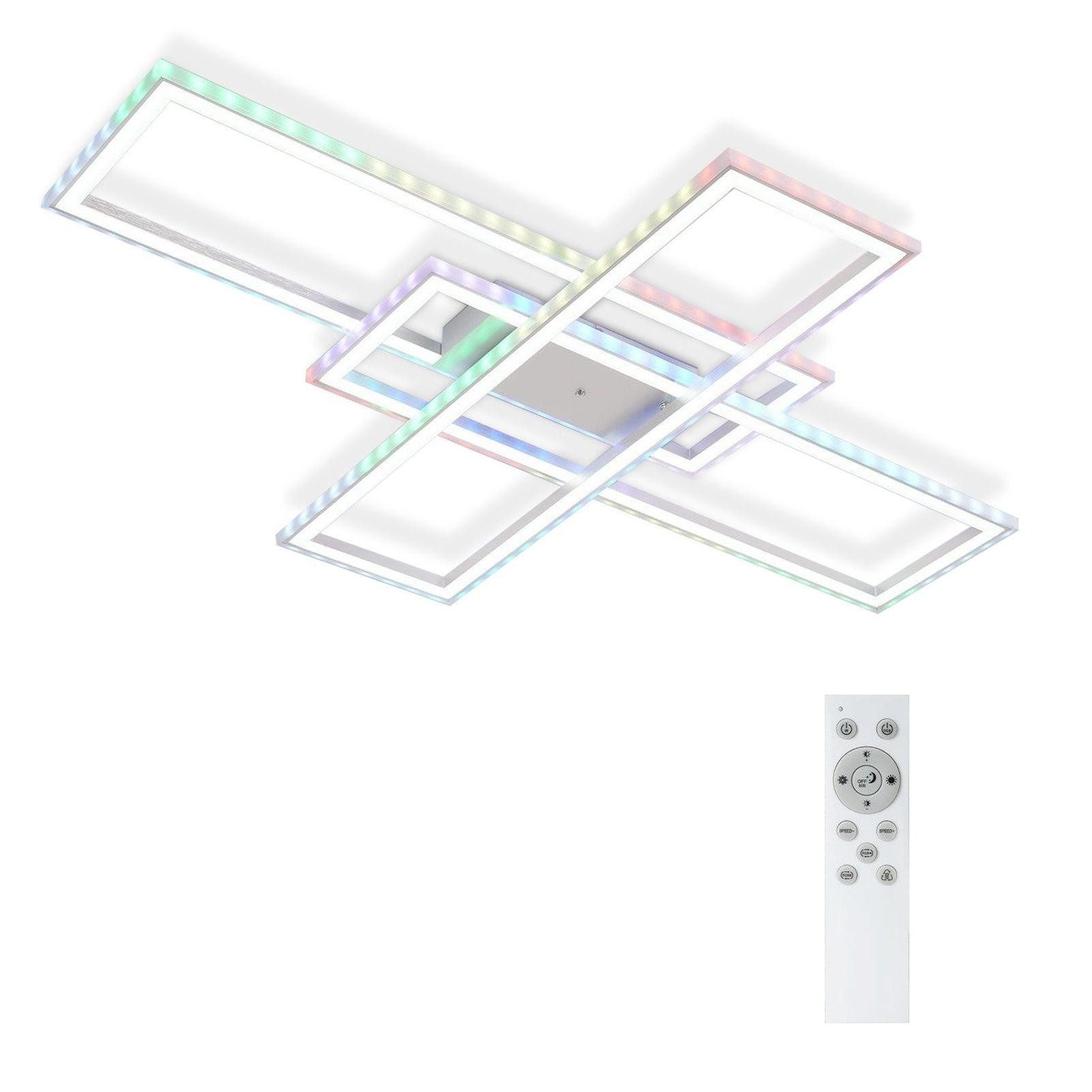 NETTLIFE LED-kattovalaisin olohuoneeseen, RGB-väriä vaihtava, himmennettävä, kaukosäätimellä, makuuhuoneeseen, moderni lamppu, 50 W
