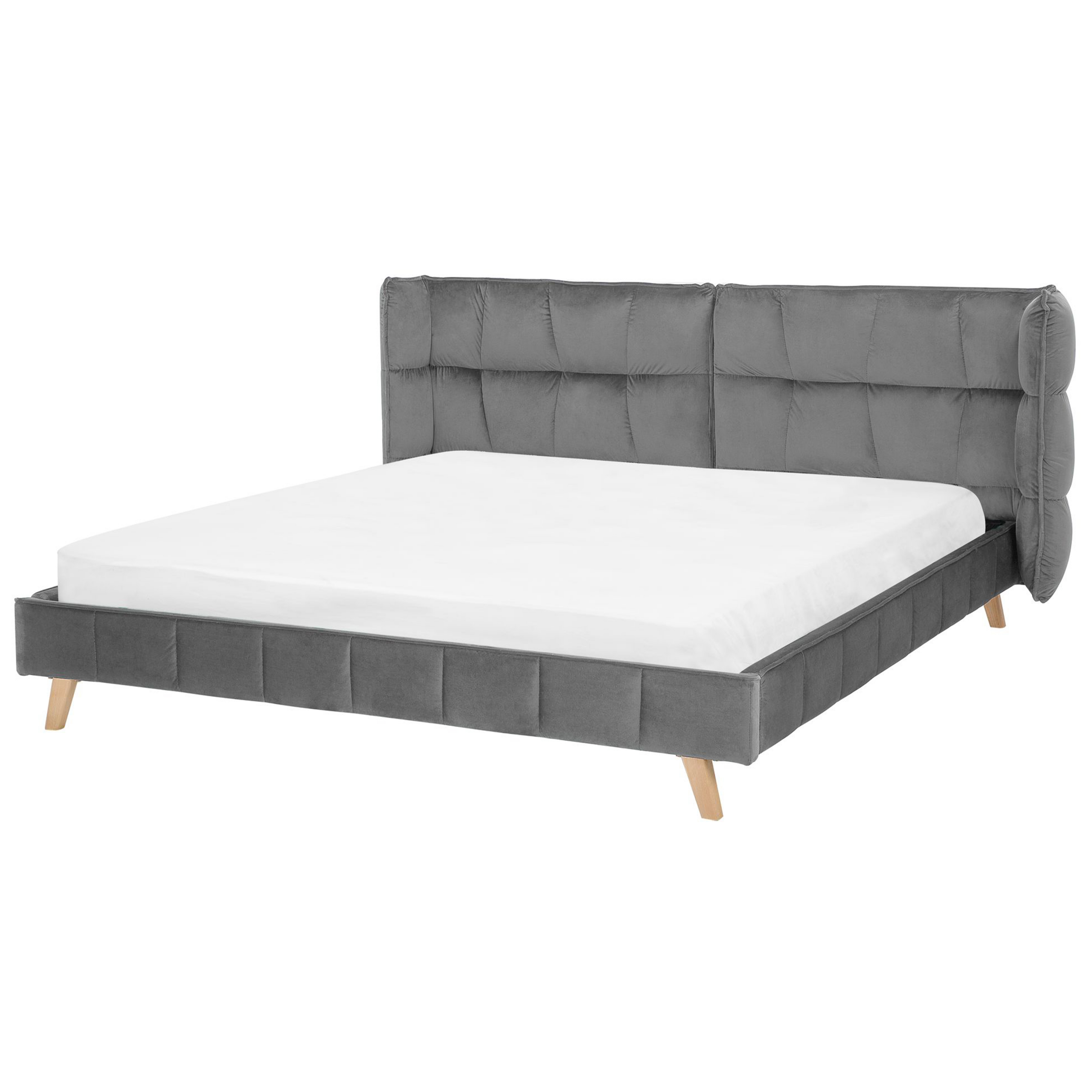 Sänky Sametti SENLIS 180 x 200 cm Harmaa