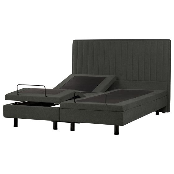 Säädettävä sänky kangas DUKE II 180 x 200 cm Tummanharmaa