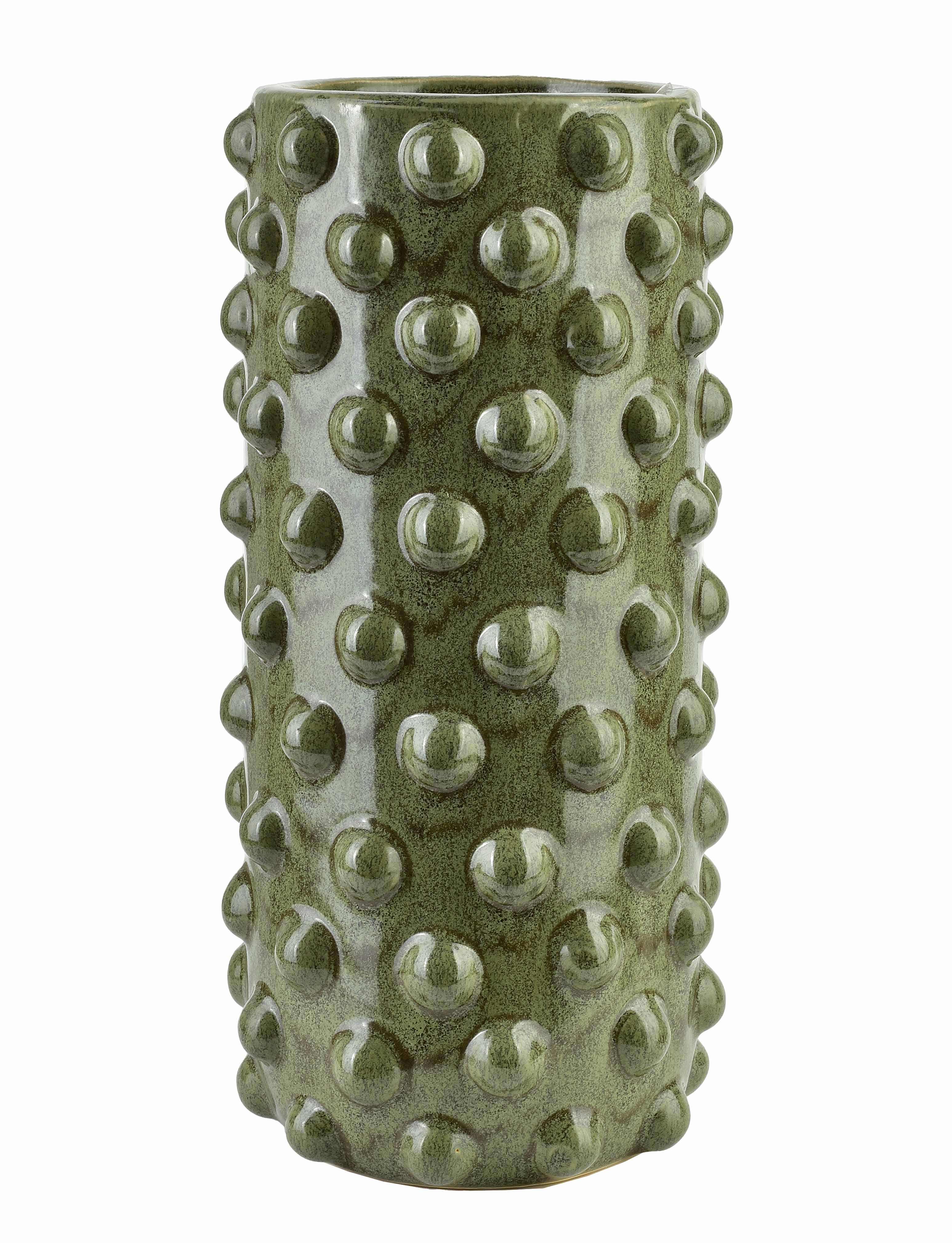 MONDEX keramiikkamaljakko, vihreä, kuplapinta, 13 x 13 x 31 cm