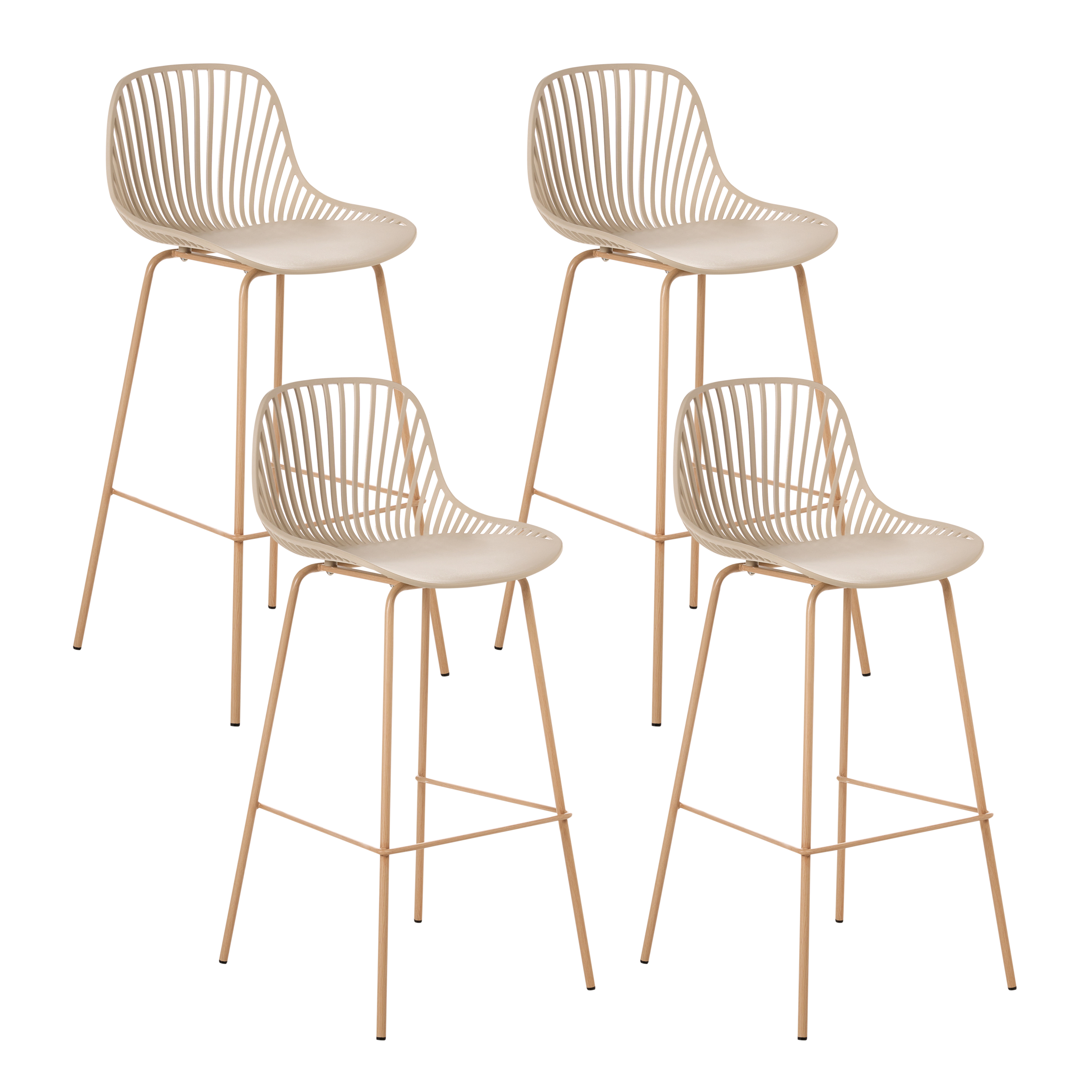 Baarituolisetti 4 kpl KLEVE Beige