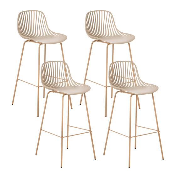 Baarituolisetti 4 kpl KLEVE Beige