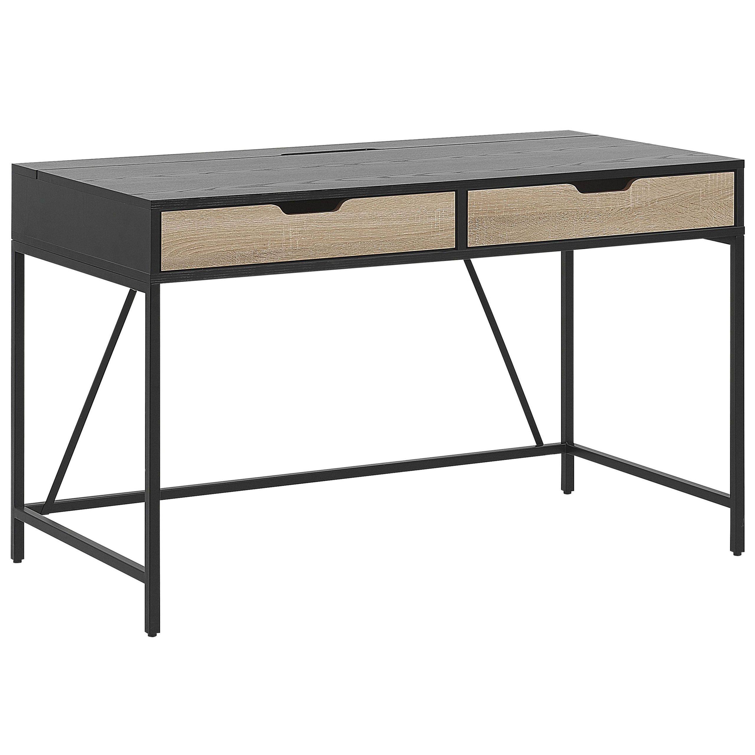 Työpöytä JENA 120 cm 60 cm laatikoilla Musta