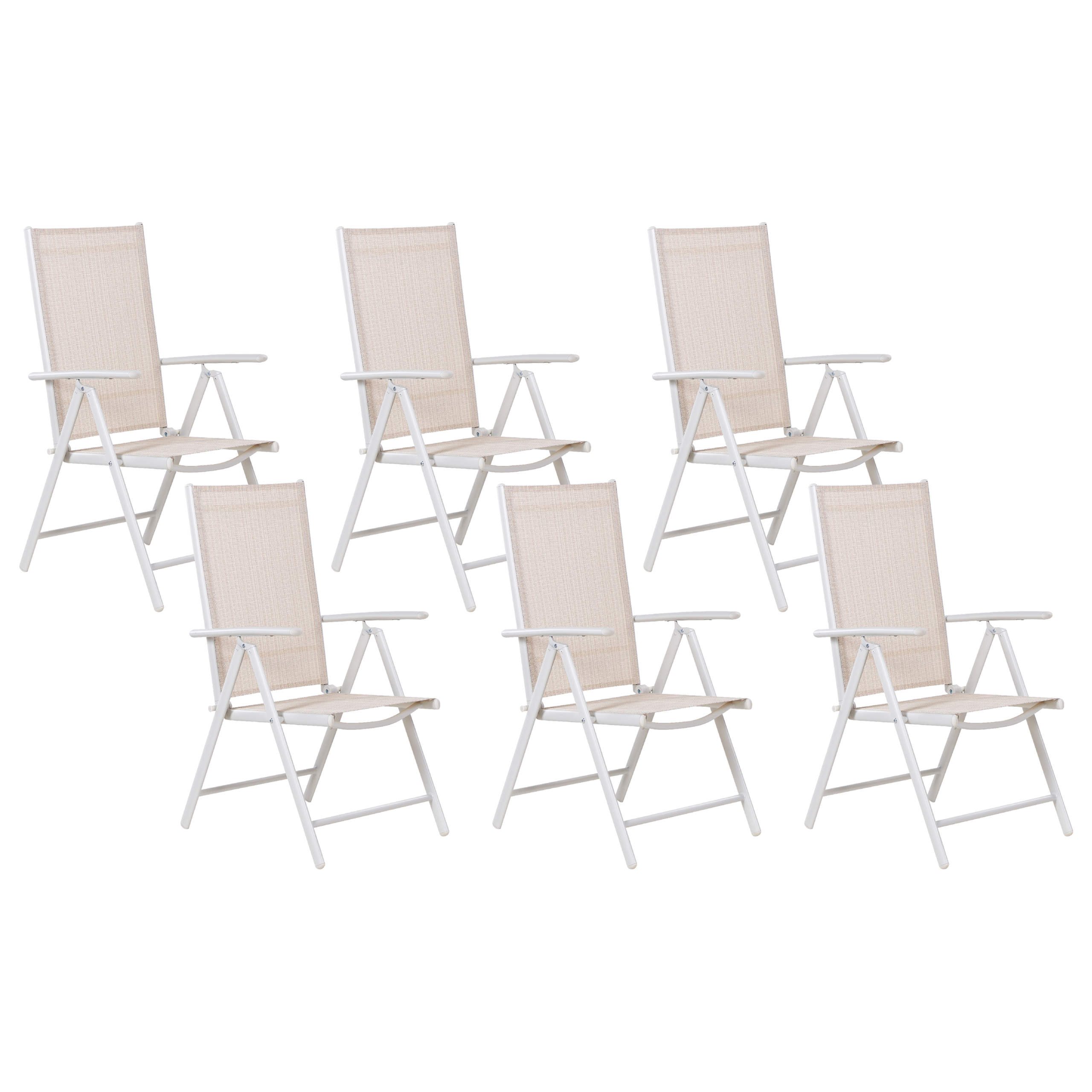 Puutarhatuolisetti 6 kpl CATANIA Metalli Beige