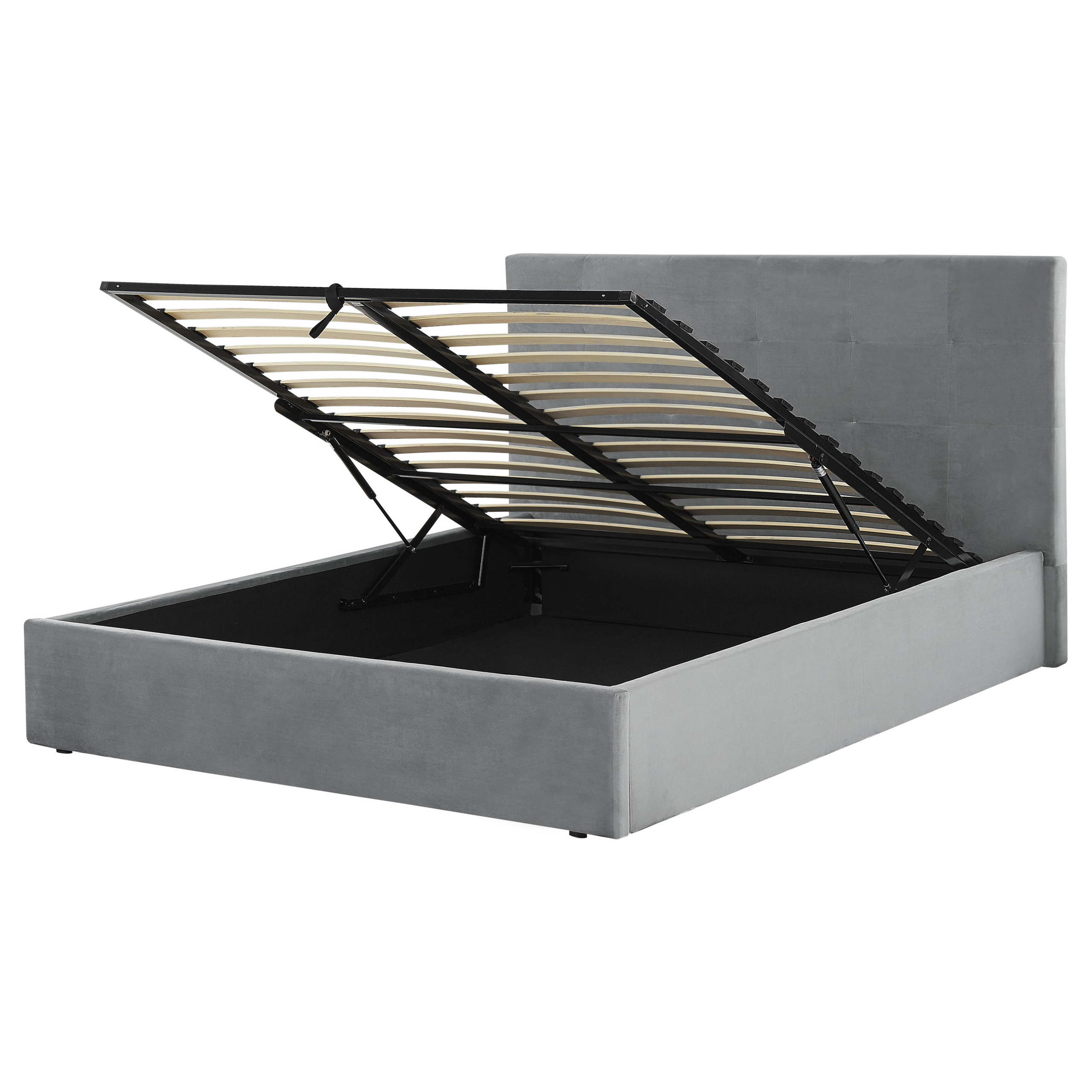 Sänky säilytystilalla sametti LORIENT 160 x 200 cm Vaaleanharmaa