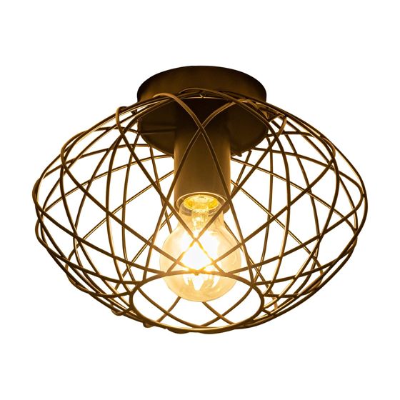 NETTLIFE Musta,häkkikattovalaisin,vintage - kattospotti,E27- metallikanta