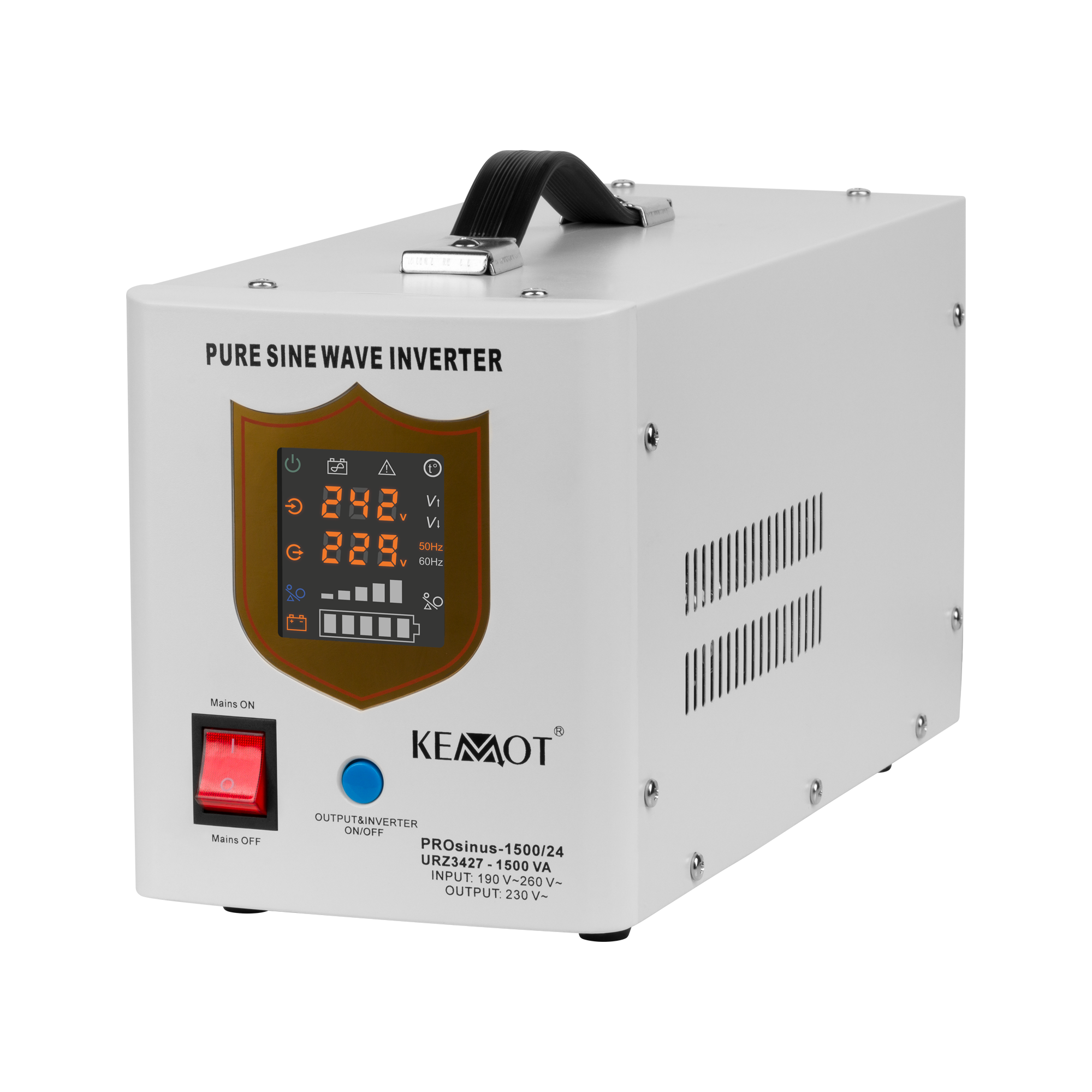 Kemot PROsinus 1500 24V/230V UPS-hätävirtalähde