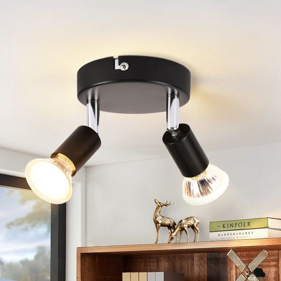 NETTLIFE LED - kattovalaisin GU10 - 2 modernia pyöreää kattokohdevaloa 350° kattokohdevalaisimet keittiöön ilman lamppua
