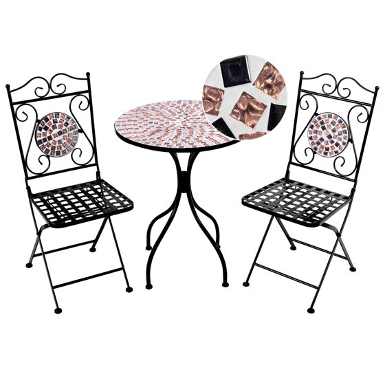 Bistrosetti taitettava CARPINO metalli Musta