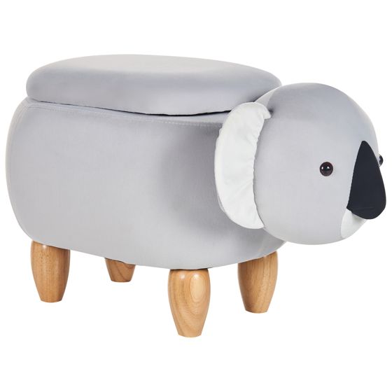 Eläinjakkara säilytystilalla COALA sametti Vaaleanharmaa