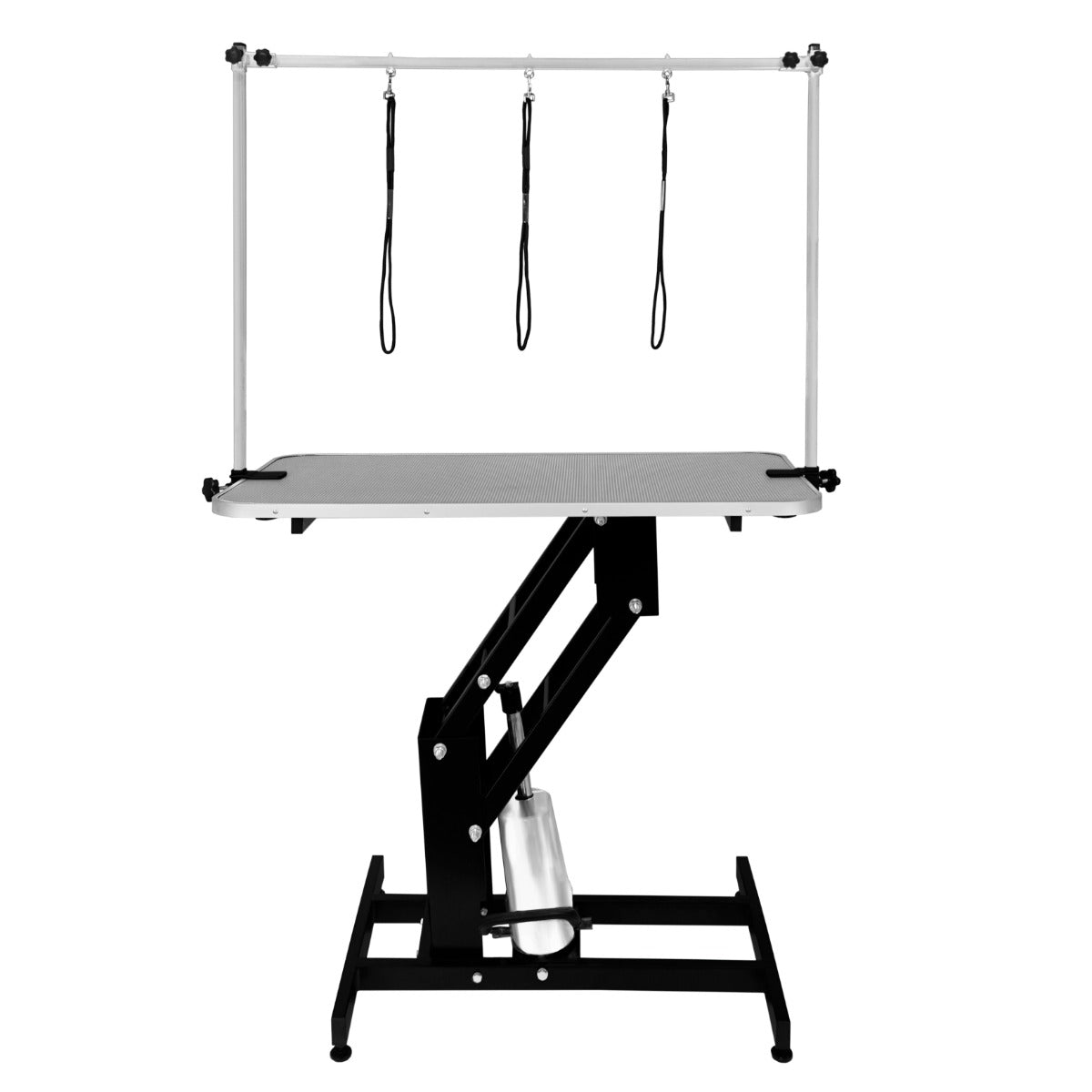 Musta hydraulinen trimmauspöytä - harmaa pöytälevy