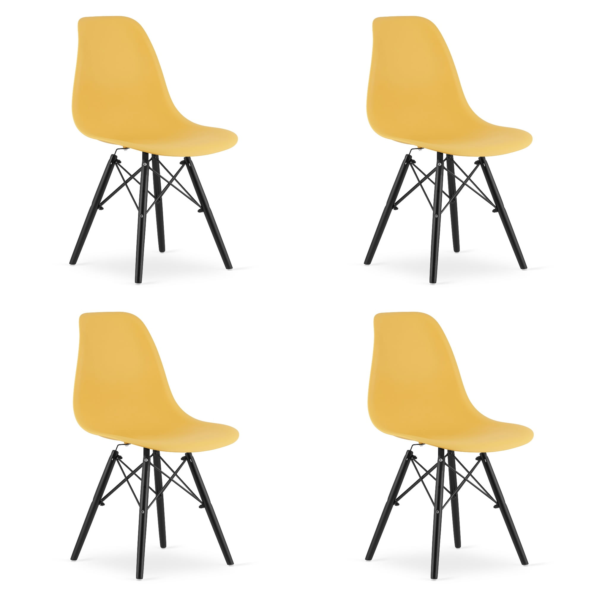 OSAKA-tuoli, sinapinkeltainen, mustat jalat (4 kpl)