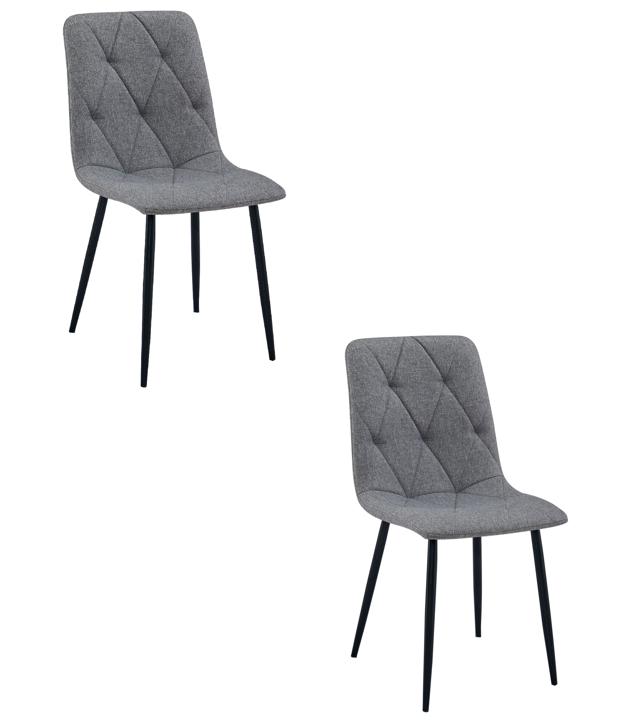 LIBRA-tuoli, tummanharmaa kangas, mustat jalat (2 kpl)