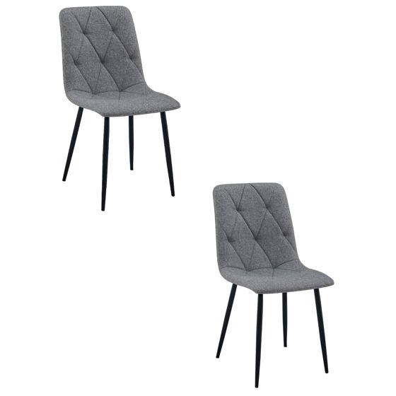 LIBRA-tuoli, tummanharmaa kangas, mustat jalat (2 kpl)