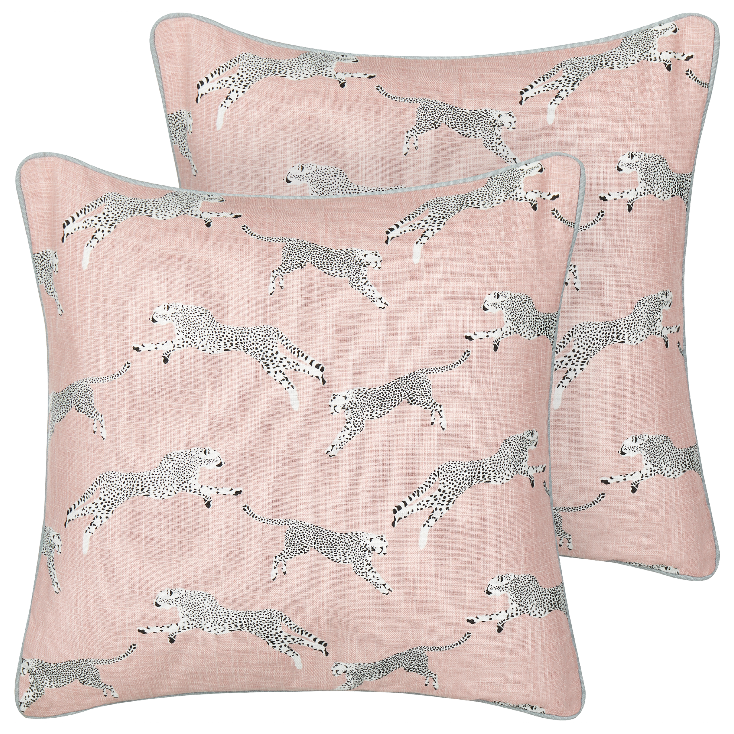 Koristetyynysetti 2 kpl ARALES 45 x 45 cm Puuvilla Pastellipinkki Eläinkuvio