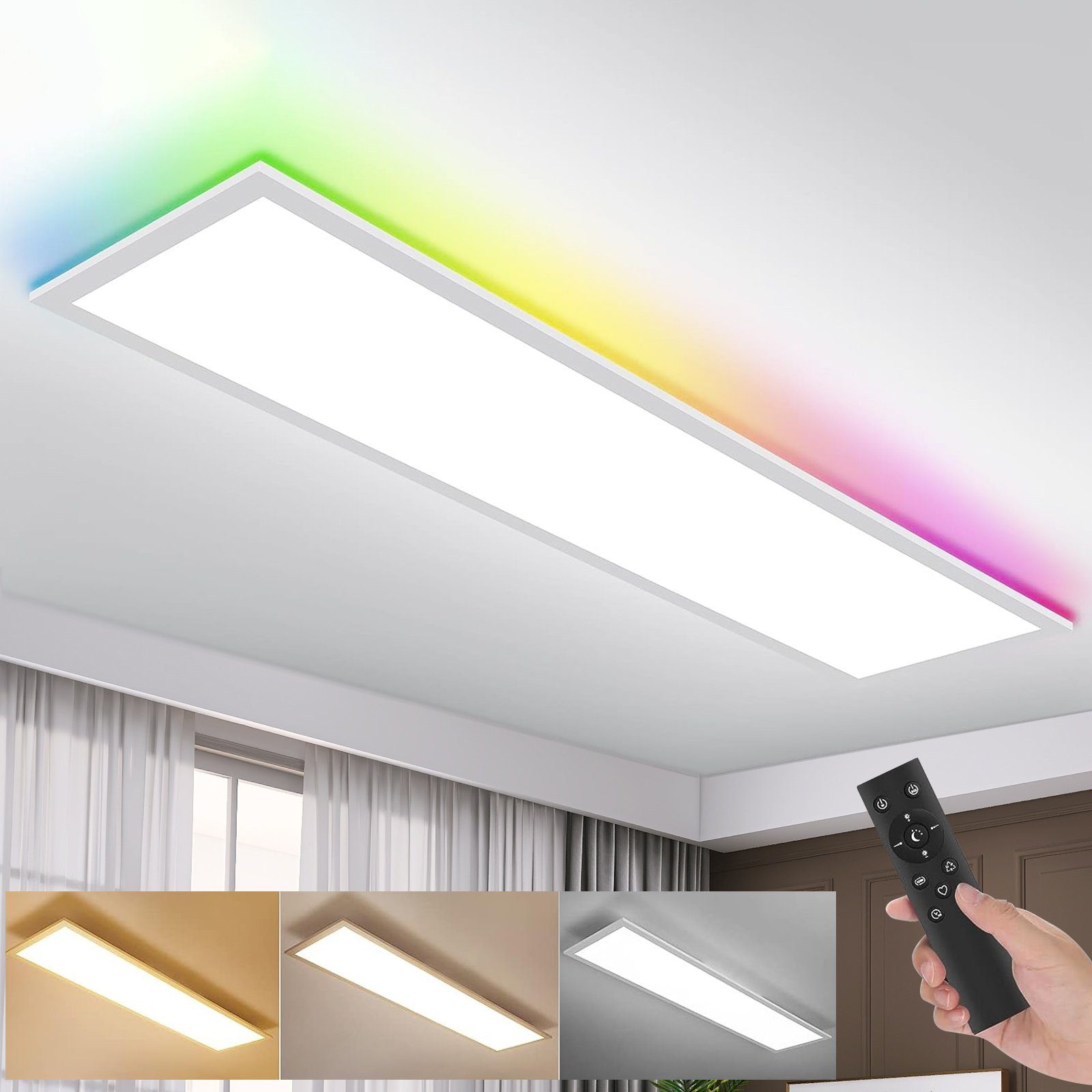 ZMH Himmennettävä 50 W:n LED-kattovalaisin Linnunradan kuvioinnilla, valkoinen